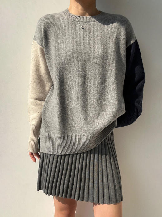 Puree｜#1966 color block crewneck 三色圆领套头羊绒毛衣  [混色] 商品图6