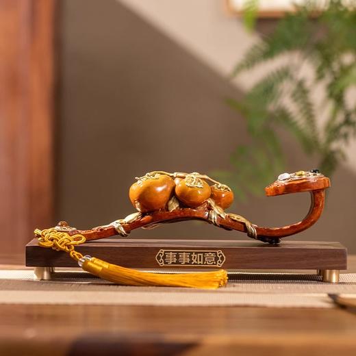 朱炳仁铜 事事如意灵芝手把件领导长辈礼物桌面客厅开业乔迁 商品图2