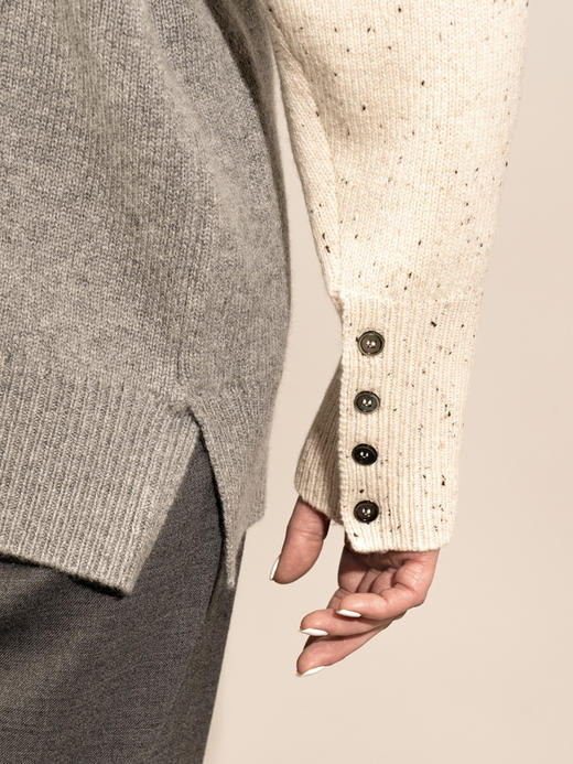 Puree｜#1966 color block crewneck 三色圆领套头羊绒毛衣  [混色] 商品图9