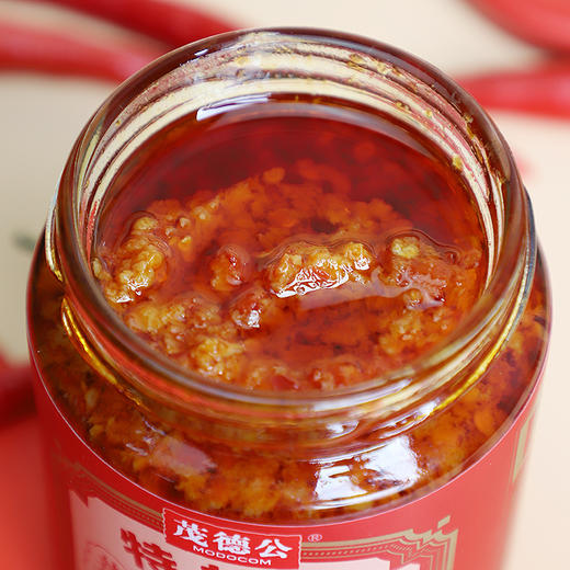 茂德公特辣王辣椒酱225g超辣蒜蓉辣酱拌饭酱拌面酱下饭菜厨房调味酱 商品图3