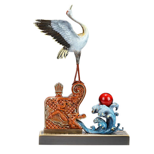 朱炳仁铜 鹤寿千岁 仙鹤摆件 装饰 铜雕祝寿生日礼物玄关 商品图4