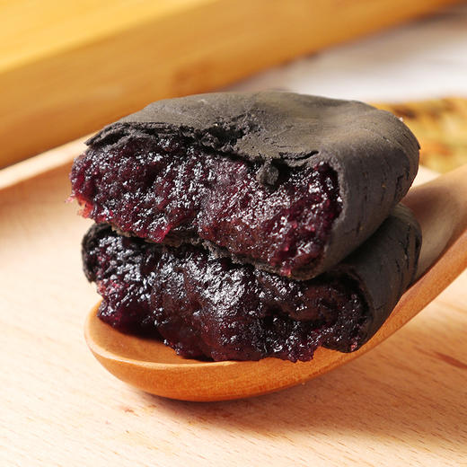 平价优选：五黑桑葚紫米饼无蔗Q软饼面点代餐传统糕点心芋泥紫薯饼 冠食果 商品图2