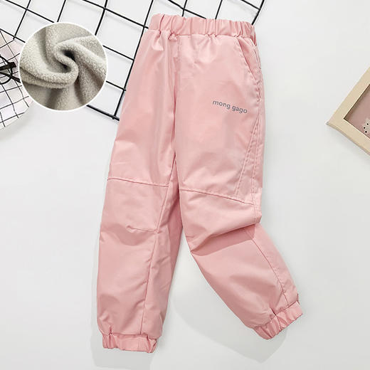 儿童冲锋裤防风防水加绒女宝中大童春秋裤子加绒秋冬保暖滑雪裤潮💕 商品图0