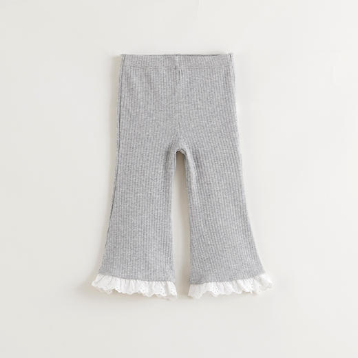 马克珍妮女童甜美绣花边喇叭裤 宝宝打底裤2025年春装新款250300 商品图2