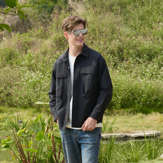 半身缘男装 春季复古工装显高百搭轻薄透气夹克251112U01312079 商品图2