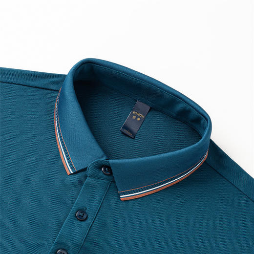 罗蒙【7A抗菌】经典商务休闲polo衫男长袖t恤男春秋打底衫男 商品图3