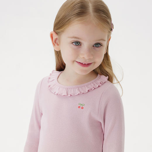 马克珍妮女童花边领弹力打底衫 宝宝T恤上衣2025年春装新款250237 商品图4