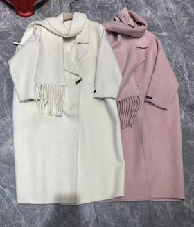 【门店同款】ENJOY冬季C赫本风配围巾牛角扣大衣 160149795