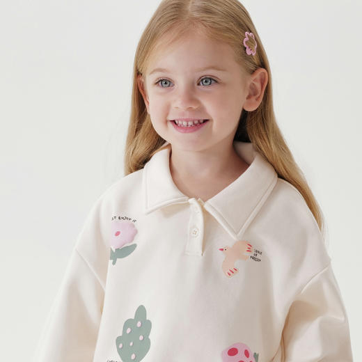 马克珍妮女童卡通公园软糯polo领卫衣宝宝2025年春装新款250218 商品图3