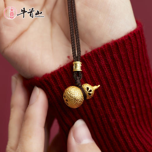 牛首山锤纹葫芦吊坠925银项链挂件本命年生日礼物送女友送闺蜜 商品图3