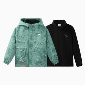 安踏男大童ANTA安踏儿童2025年款春季户外摇粒两件连帽外套352516608N
