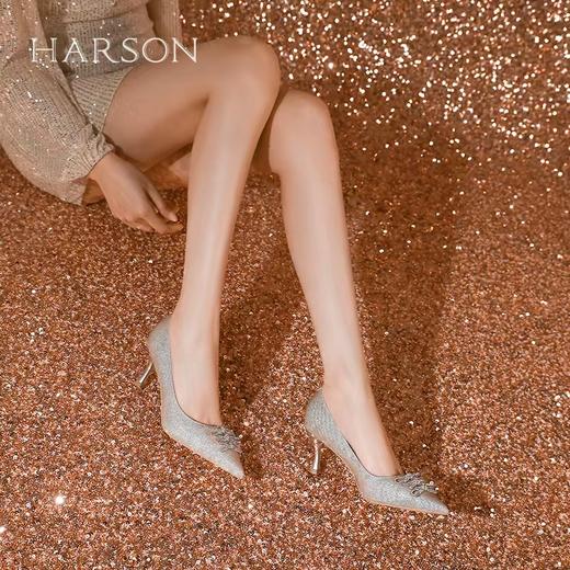 HARSON  【B3F】   哈森25春季新品女鞋气质水钻蝴蝶结细跟宴会单鞋HS256002 商品图1