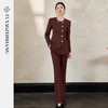 IWY/扶摇系列 暗红色职业装女秋冬流行色高级感羊毛西装外套微喇裤FYCP571 商品缩略图1