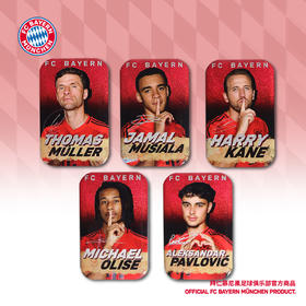 【官方正版】拜仁慕尼黑足球俱乐部 | 方形球员徽章足球迷吧唧