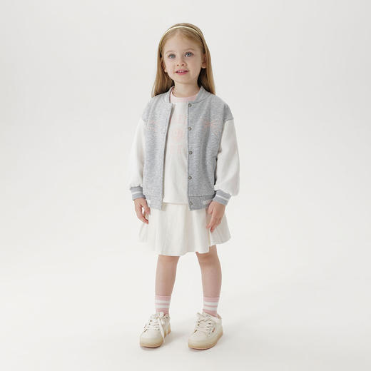 马克珍妮女童学院风软糯棒球服儿童外套宝宝2025年春装新款250209 商品图1