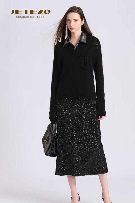 裘堤婼JETEZO 雅致黑天鹅半裙BD15005C1 商品图2