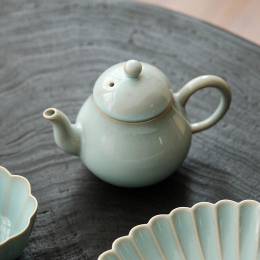 汝瓷 玛瑙天青釉  开片茶具花朝月夕套组  雅致 商品图4