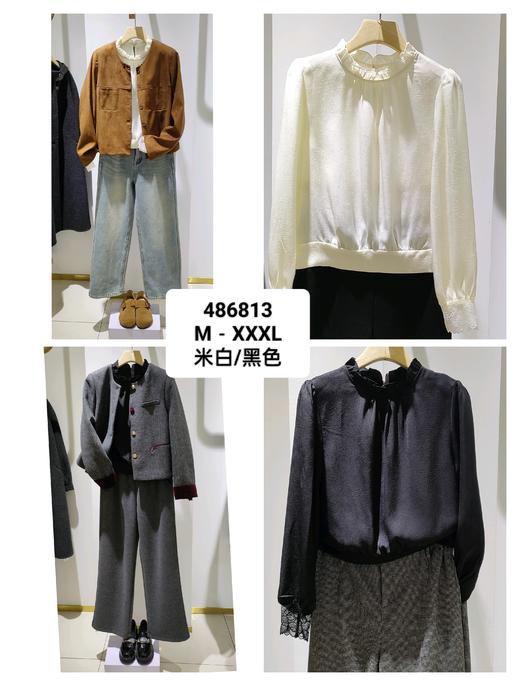 486813前短后长花边衬衫 商品图0