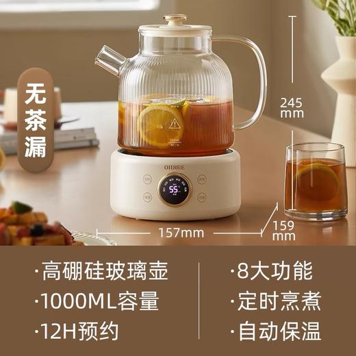 【仅粮票兑换】OIDIRE奥帝尔养生壶（成都仓库-顺丰发货）|多功能家用小型办公室全玻璃新款煮茶器烧水壶花茶壶 商品图0