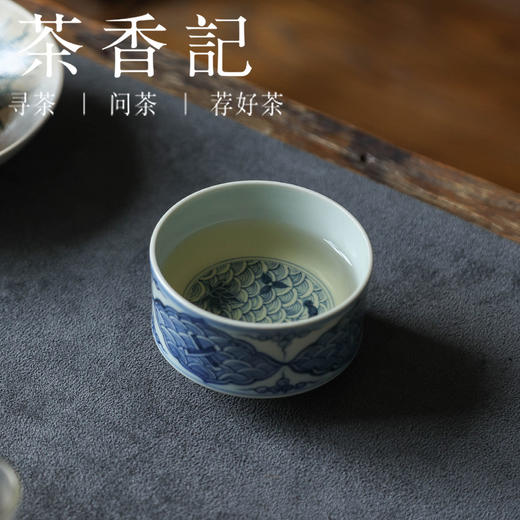 茶香记 云诗慕古青花如意纹钵杯100ml仿明青花茶杯古典主人杯 商品图1