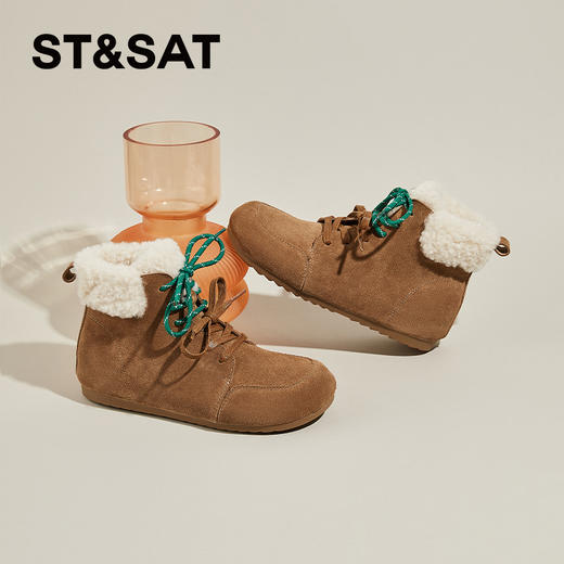 星期六复古百搭加绒加厚保暖高帮棉鞋女SSC4118EDR 商品图7