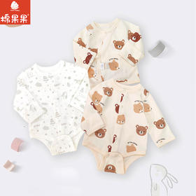 棉果果春季新品商场同款男童女童5A抗菌对开三角连体衣M101712225017