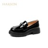 HARSON 【B3F】 哈森2025春季新品女鞋厚底高跟乐福鞋漆皮亮面深口单鞋HS257150 商品缩略图3