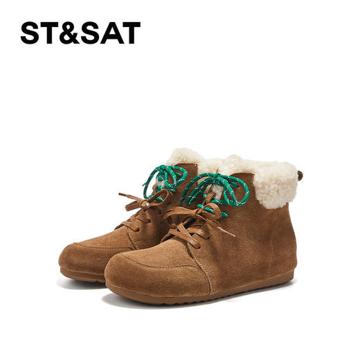 星期六复古百搭加绒加厚保暖高帮棉鞋女SSC4118EDR 商品图9