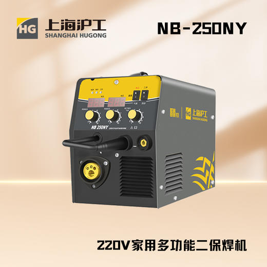 上海沪工 NB-250NY 二保焊220v家用小型便携多功能机有气无气保焊 氩弧焊 手工焊一体机，适配QTB-200-前松后宾 焊枪。 商品图2