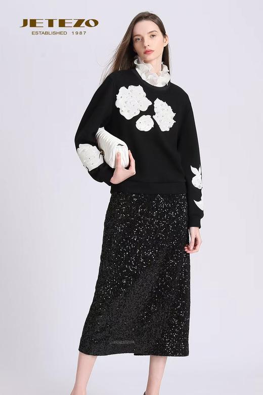 裘堤婼JETEZO 雅致黑天鹅半裙BD15005C1 商品图3