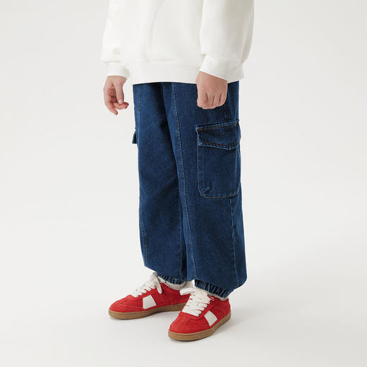 马克珍妮男童潮流工装牛仔裤儿童裤子束脚裤2025年春装新款250026 商品图2