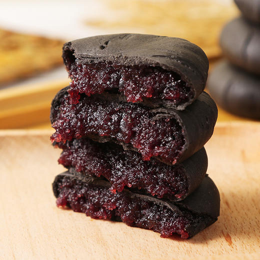 平价优选：五黑桑葚紫米饼无蔗Q软饼面点代餐传统糕点心芋泥紫薯饼 冠食果 商品图4