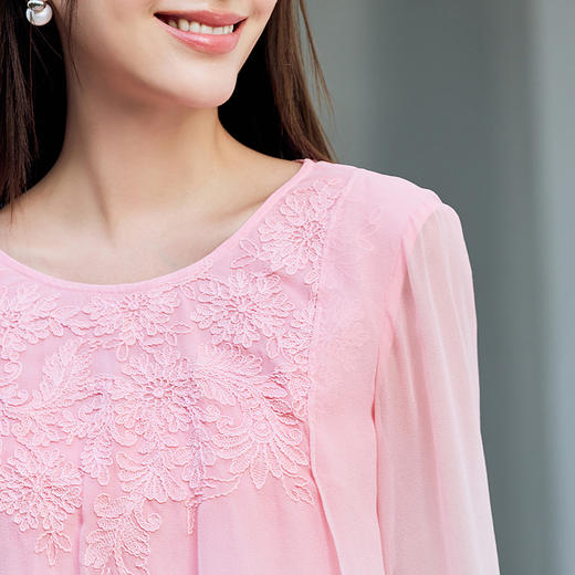 【林栖设计小店】桑蚕丝衬衫绣花优雅渐变多色开衩飞片2025春季新品上衣女1932147B 商品图8