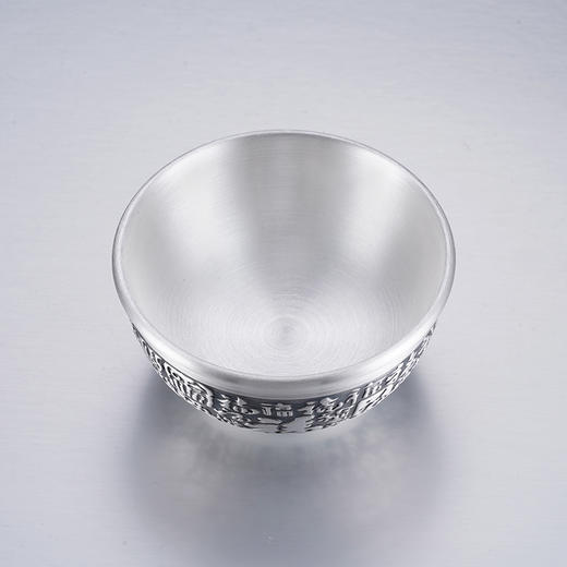 子佩集S999银【百福兴宁】茶杯摆件纯银【DLCB025】茶具仿古矮杯摆件2501 商品图3