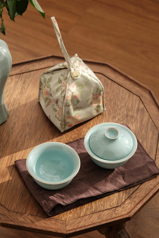 一碗一杯喝茶新方式 一人饮 叠叠乐 方便携带 随时随地让自己进入一人喝茶的意境  汝瓷  雅致 商品图2