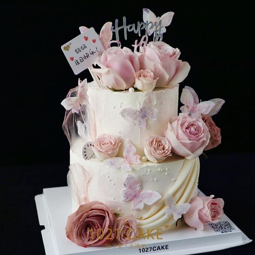 1027CAKE | 鲜花蝴蝶蛋糕  双层 氛围感 商品图0