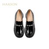 HARSON 【B3F】 哈森2025春季新品女鞋厚底高跟乐福鞋漆皮亮面深口单鞋HS257150 商品缩略图0