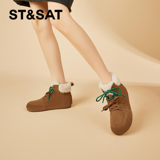 星期六复古百搭加绒加厚保暖高帮棉鞋女SSC4118EDR 商品图4