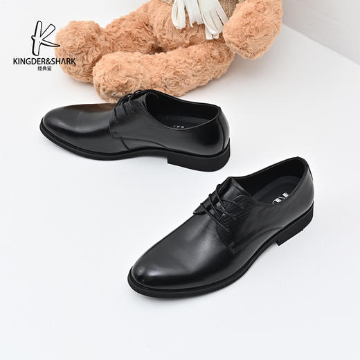 经典鲨2025年春季新款男士舒适平底正装商务皮鞋KW08-513011 商品图1