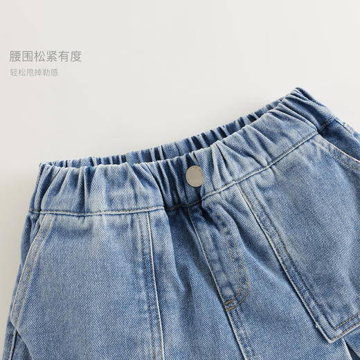 马克珍妮女童甜酷百搭牛仔短裙百褶裙儿童裙子2025春装新款250136 商品图4