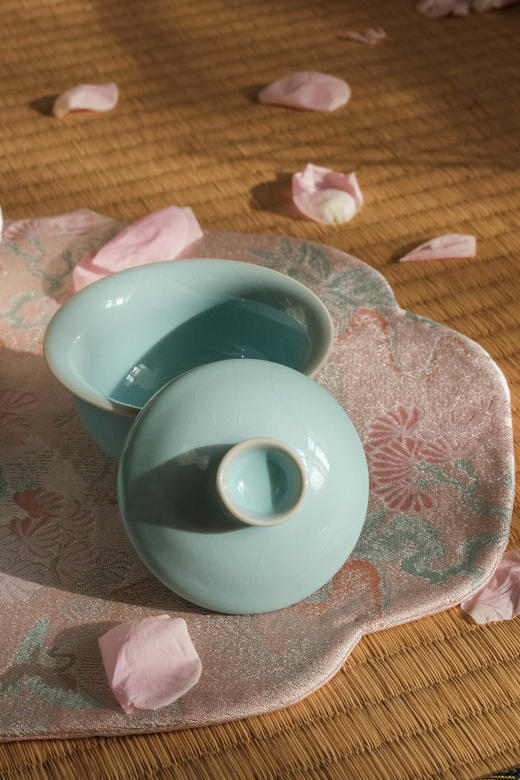 一碗一杯喝茶新方式 一人饮 叠叠乐 方便携带 随时随地让自己进入一人喝茶的意境  汝瓷  雅致 商品图6