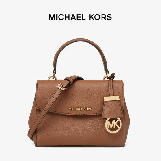 889154534971 迈克高仕MICHAEL KORS 【品牌质保】MK Ava 迷你字母Logo翻盖纯色通勤牛皮斜挎手提包 商品图0