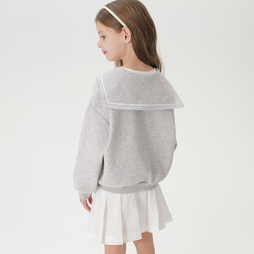 马克珍妮女童元气学院空气外套儿童海军领卫衣2025春装新款250121 商品图2