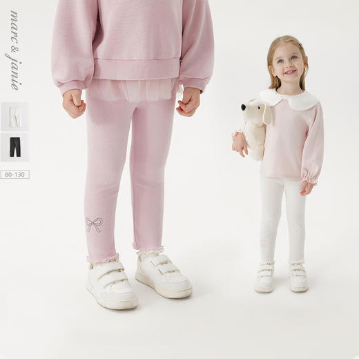 马克珍妮女童可爱印花弹力打底裤 宝宝裤子2025年春装新款250301 商品图0