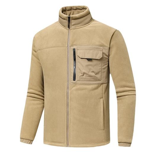 秋冬季摇粒绒卫衣 男士厚款运动休闲立领抓绒外套加大码 商品图4