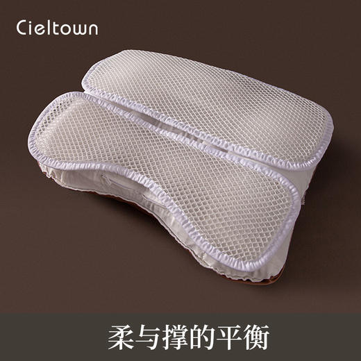 Cieltown/夏尔小镇PE枕头护颈椎助睡眠枕芯单人家用陨墨烯软管枕 陨墨烯软管枕 商品图3