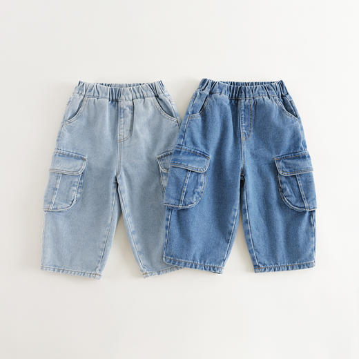 马克珍妮男童潮流工装牛仔裤 儿童纯棉裤子2025年春装新款250025 商品图2