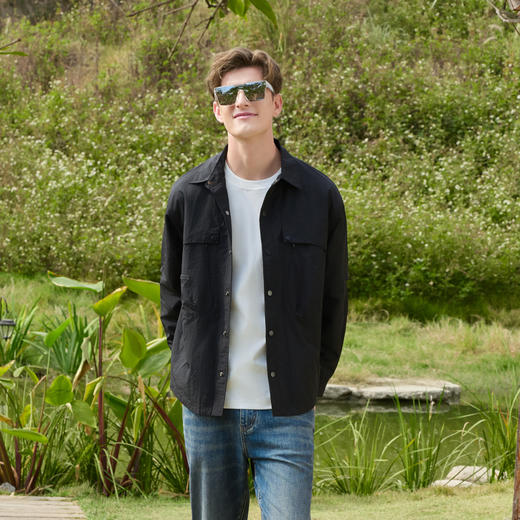 半身缘男装 春季复古工装显高百搭轻薄透气夹克251112U01312079 商品图3