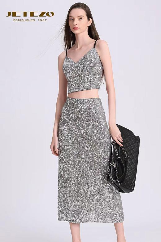 裘堤婼JETEZO璀璨星河银线密织背心BD15001F2 商品图3