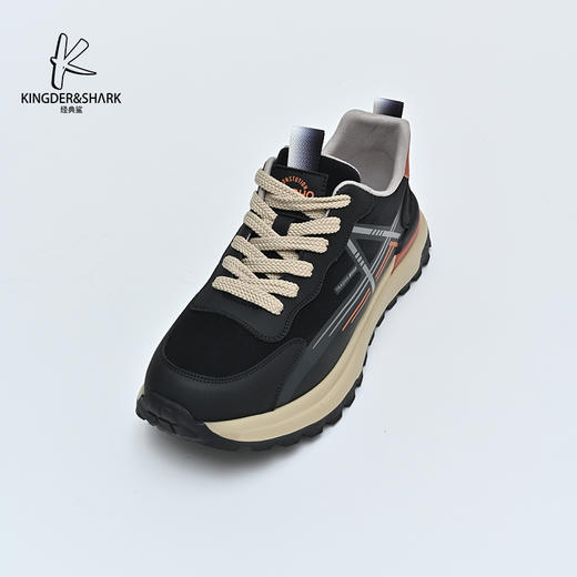 经典鲨2025年春季新款男士系带平底休闲鞋跑步鞋KW222-513061 商品图4